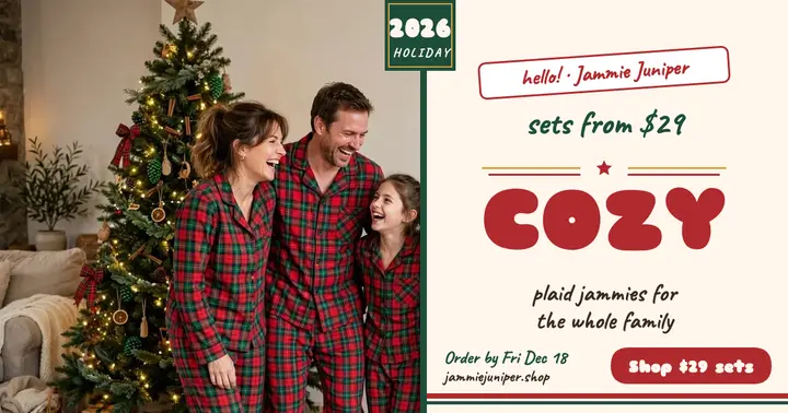 Jammie Juniper matching pajamas sale post template