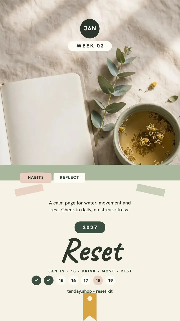 Tenday January reset planner story template
