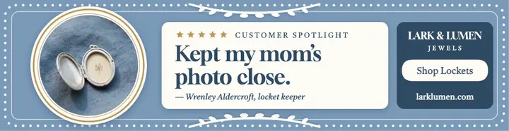 Lark and Lumen locket review billboard template