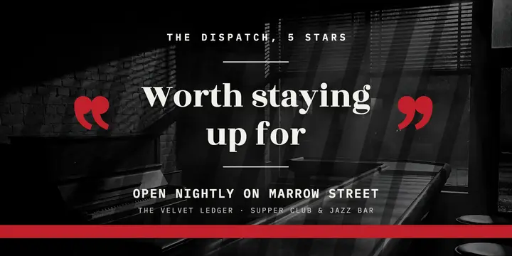 Jazz bar review quote post, film noir: jazz bar review post template