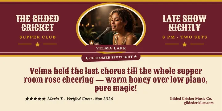 Gilded Cricket jazz review, ragtime post template