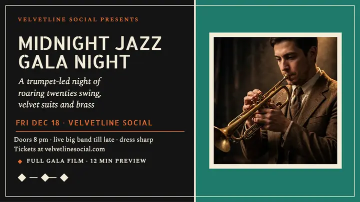 Velvetline midnight jazz gala thumbnail template
