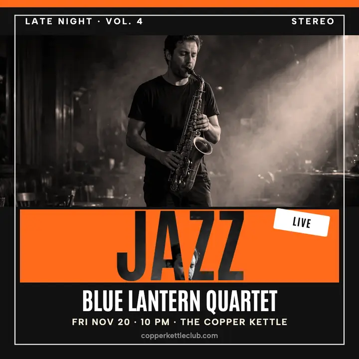 Blue Lantern late night jazz sleeve post template