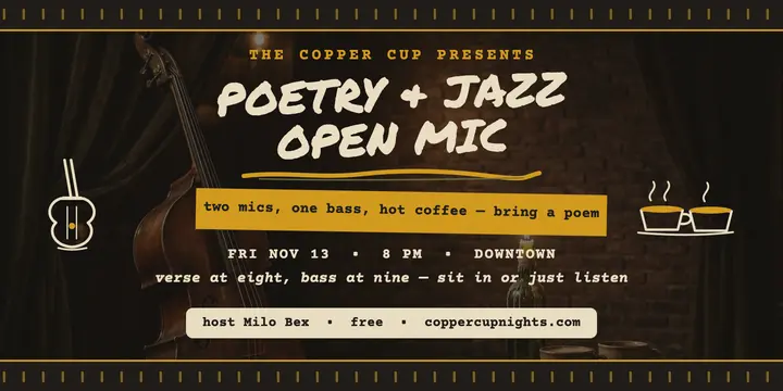 Poetry and jazz open mic night post: open mic night post template