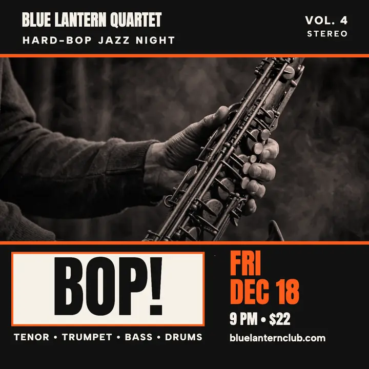Blue Lantern Quartet hard-bop night cover template