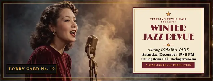 Winter Jazz Revue lobby card cover: jazz revue facebook cover template