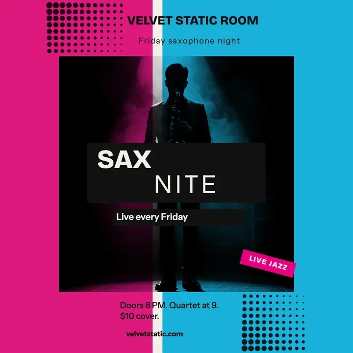 Velvet Static Room saxophone night post template