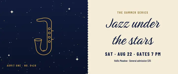 Jazz under the stars ticket template