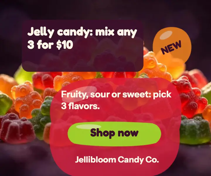 Jellibloom jelly candy mix any 3 ad template