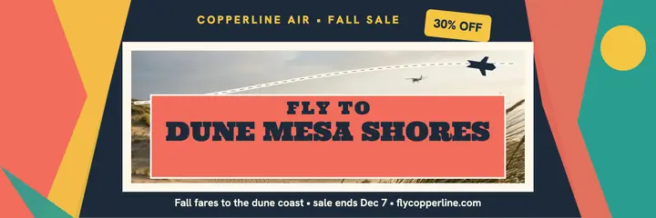 Copperline Air fall sale dune shores header template