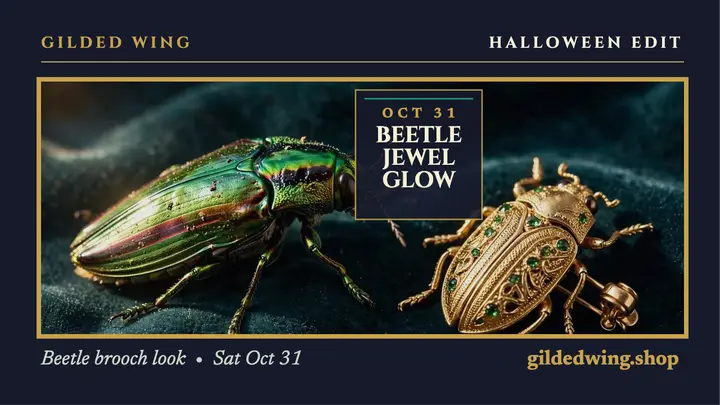 Gilded Wing Halloween jewel beetle thumbnail template