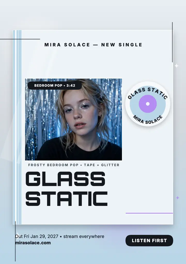Mira Solace Glass Static jewel case flyer template