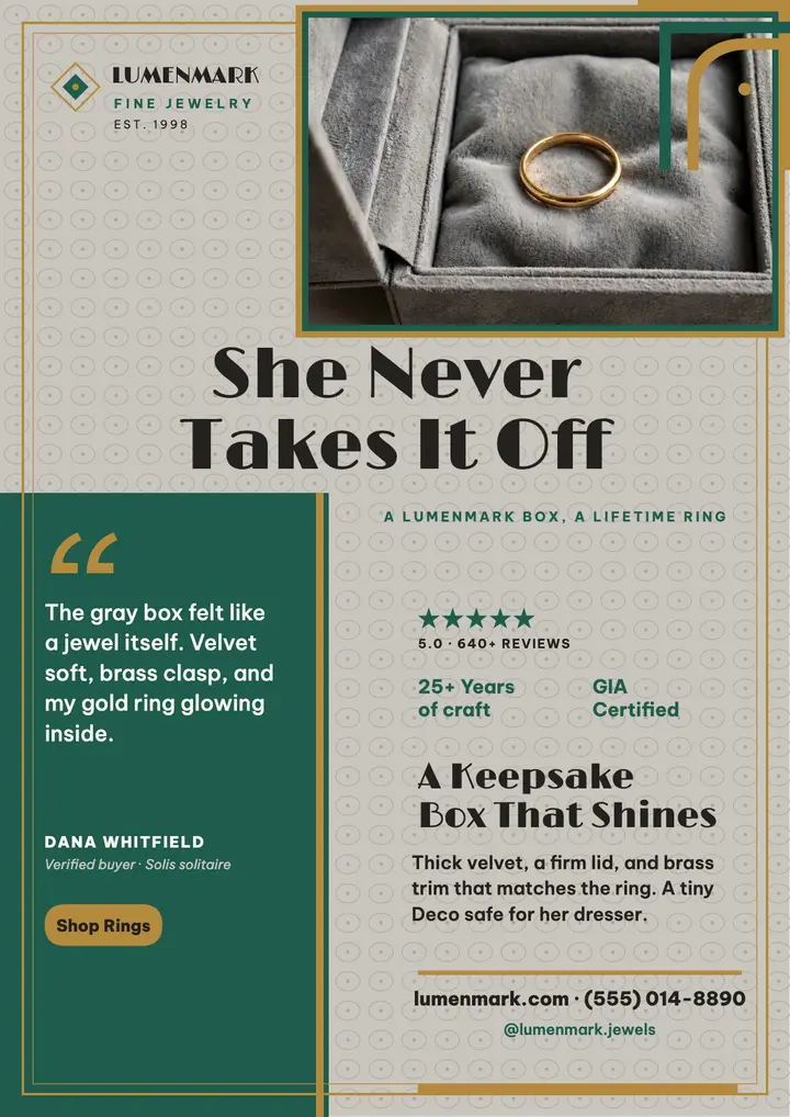 Lumenmark jewelbox review flyer: jeweler review flyer template