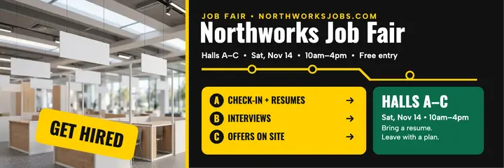 Northworks Job Fair wayfinding header template