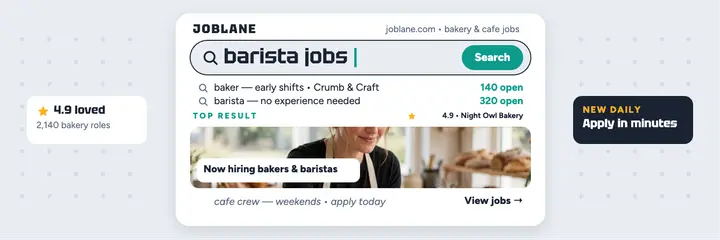 Joblane bakery job search header template