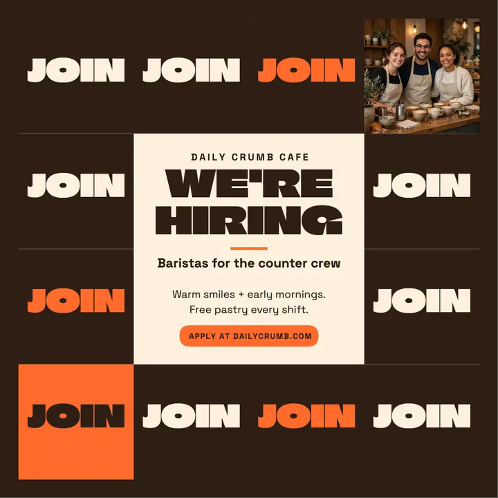 Daily Crumb cafe crew hiring grid template