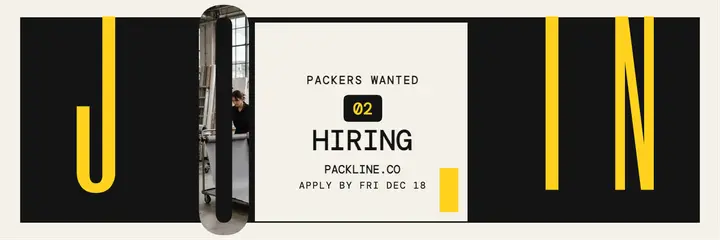 Packline Studio hiring packers header template