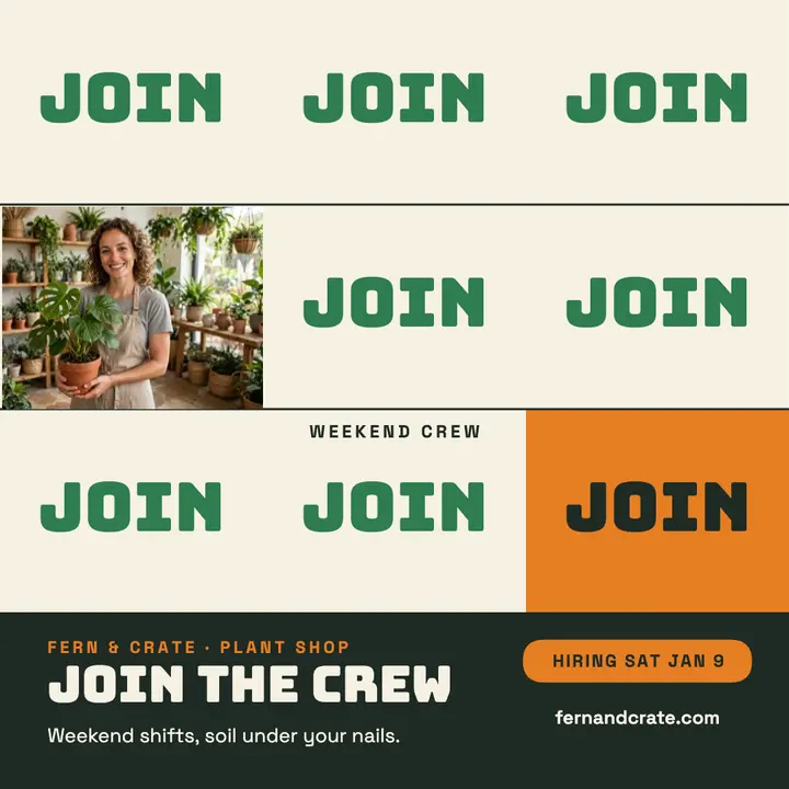 Fern and Crate join crew grid post template