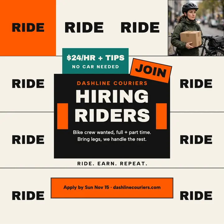 Dashline Couriers ride crew hiring post template
