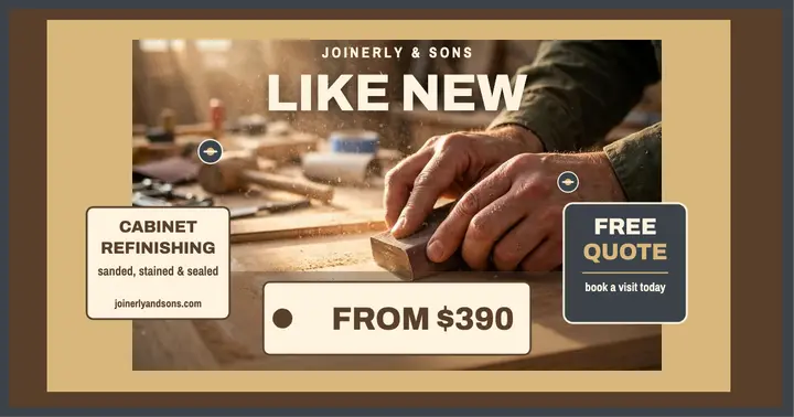 Joinerly and Sons cabinet refinishing hands post template