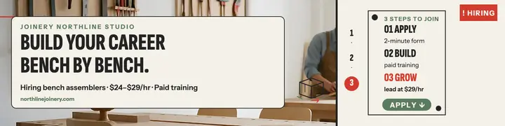 Joinery hiring manual banner template