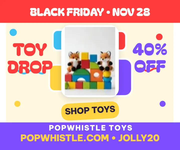 Popwhistle Black Friday toy drop ad template