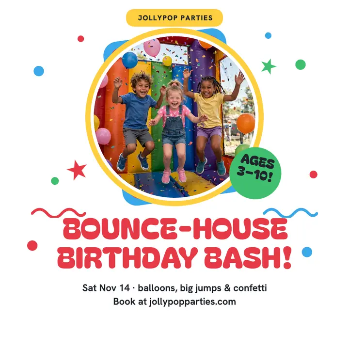 Jollypop bounce house birthday post template