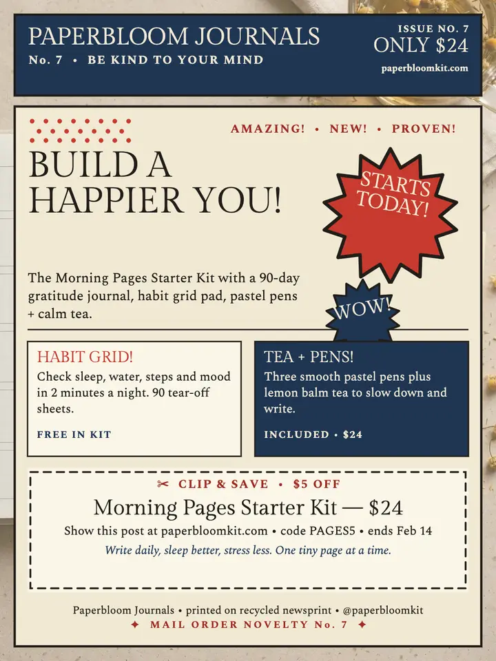 Paperbloom journal kit comic page post: journal kit comic post template