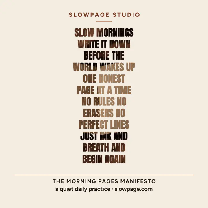 Slowpage morning pages manifesto post template