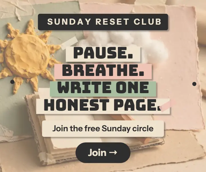 Sunday journaling circle display ad, cardboard set template