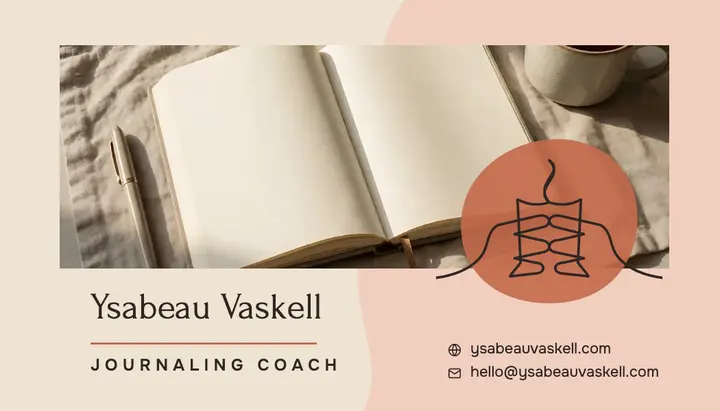 Journaling coach line art business card template