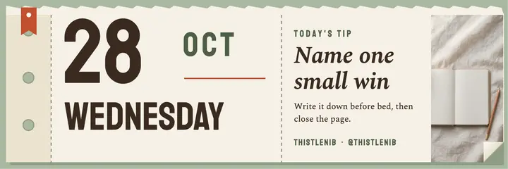 Thistlenib journaling daily tip tear-off calendar header: journaling x header template
