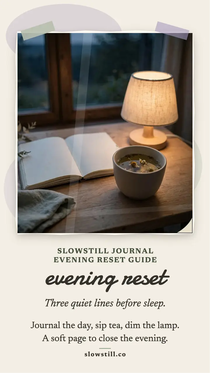 Evening reset journaling story: evening journaling story template