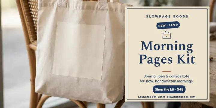 Slowpage Morning Pages Kit launch post template