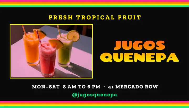 Jugos Quenepa juice bar business card template