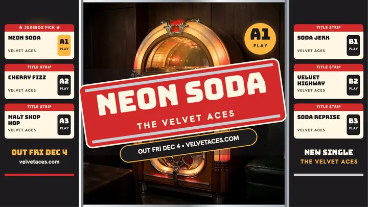 Neon Soda jukebox single drop thumbnail template