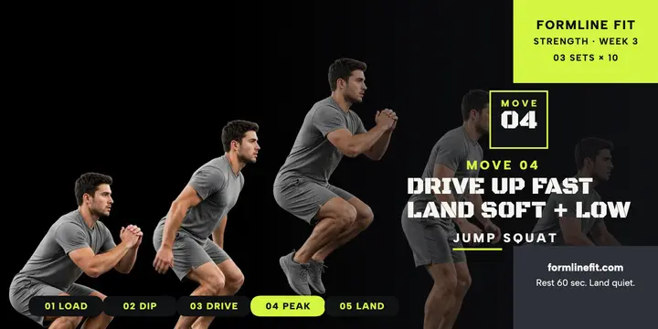 Formline Fit jump squat sequence workout post template