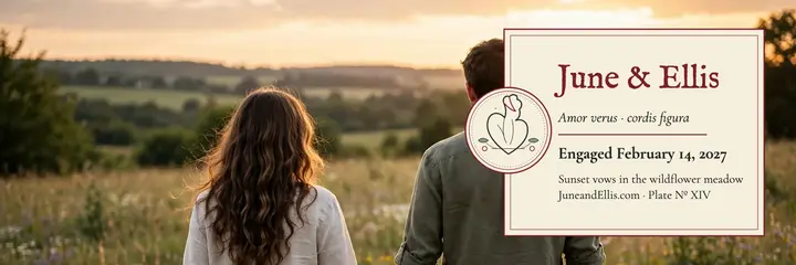 June and Ellis valentine engagement header template