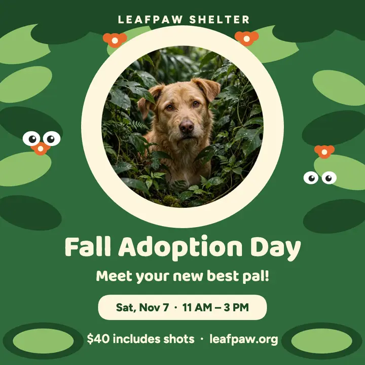 Leafpaw fall adoption day jungle post template