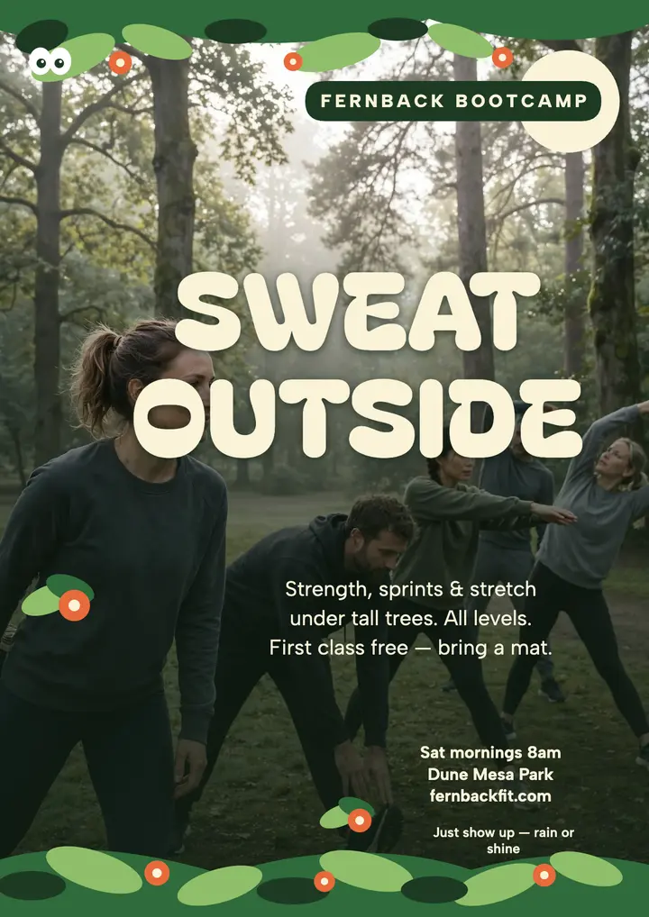 Fernback outdoor bootcamp jungle flyer template