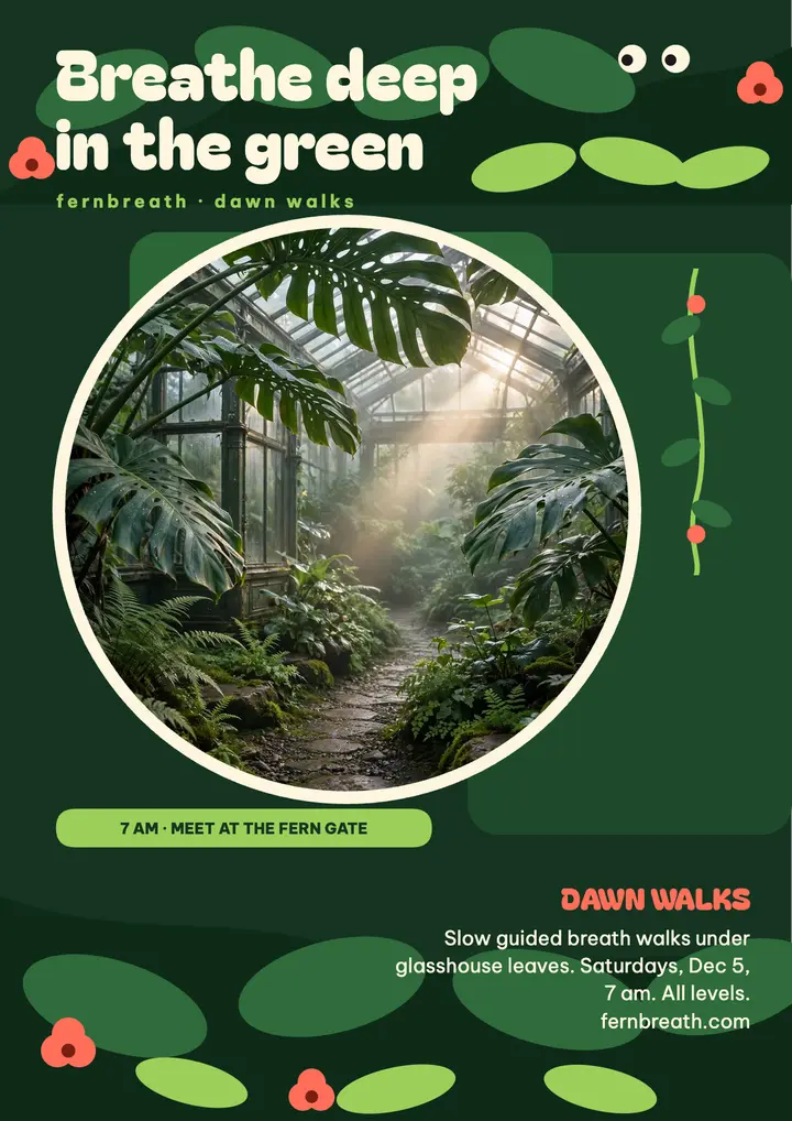 Fernbreath dawn jungle breath walks flyer template