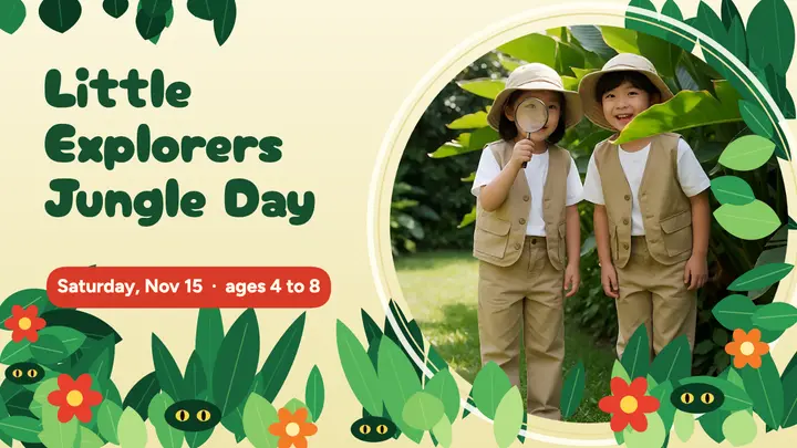Little explorers jungle day youtube thumbnail template
