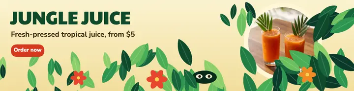 Jungle juice naive jungle billboard: juice bar billboard ad template