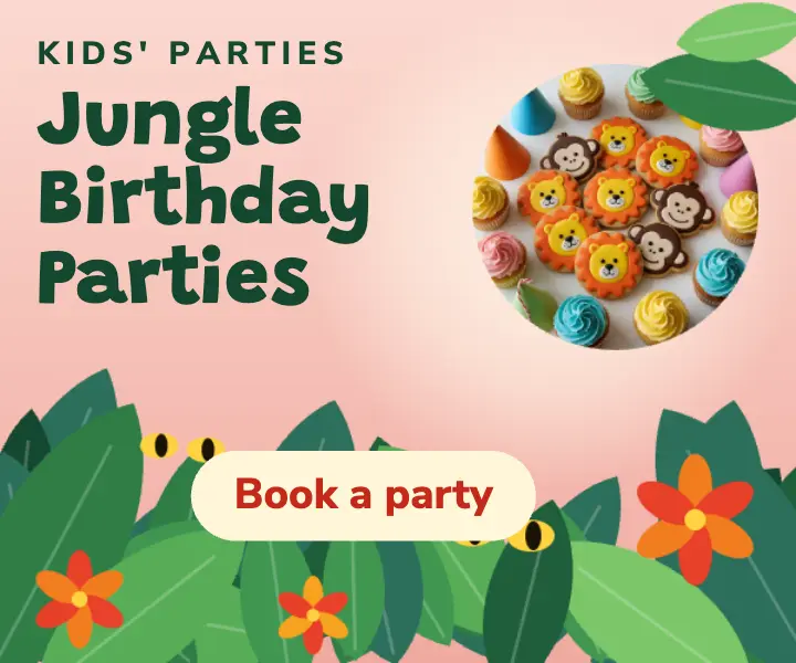 Jungle birthday party display ad template