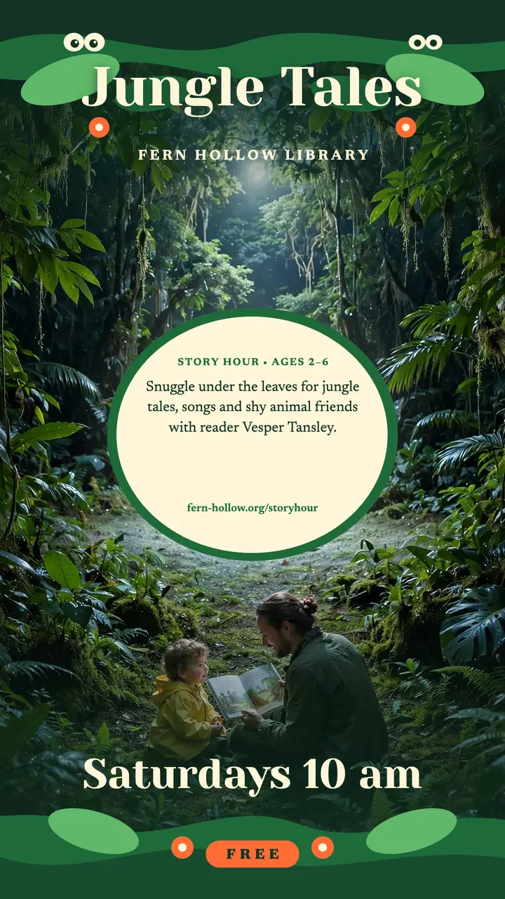 Fern Hollow jungle story hour moon story template