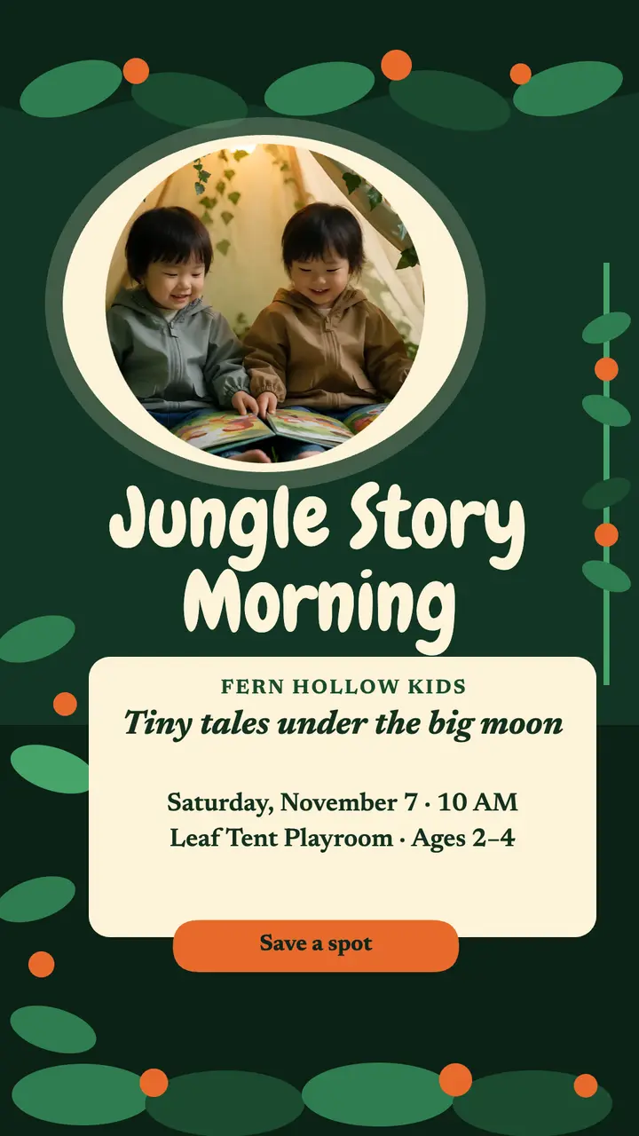 Fern Hollow jungle story morning tale template