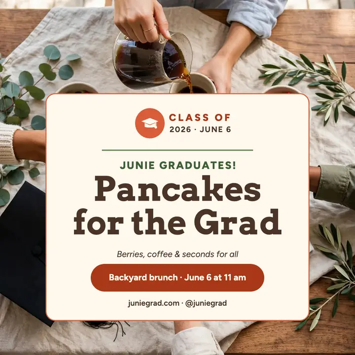 Junie grad brunch table post: graduation brunch post template