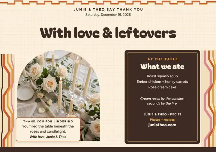 Junie and Theo thank you certificate template
