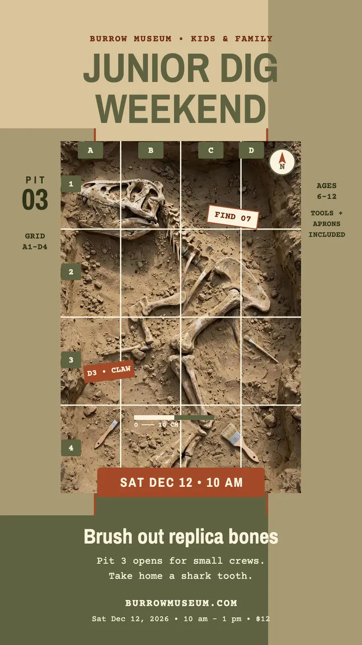 Burrow Museum junior dig weekend story template