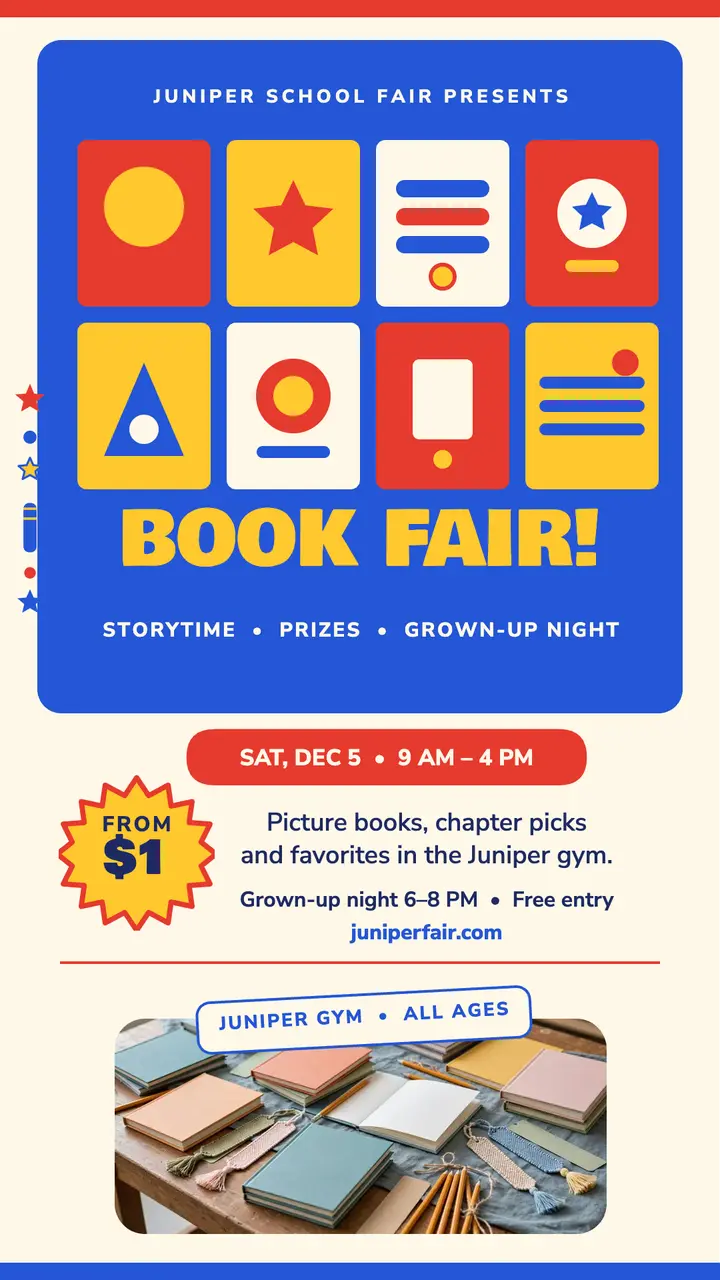 Juniper school book fair story template